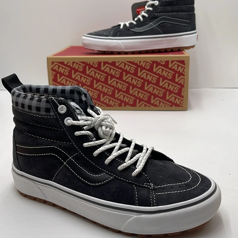 Vans Men’s Sk8-Hi Mte-1 Plaid Grey/White VN0A5HZYGYW Boots Sneakers
